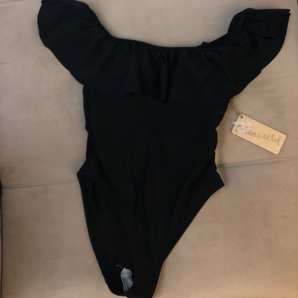 Black Ruffled One piece